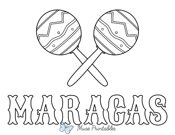 Maracas Word Coloring Page