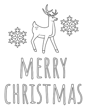 Merry Christmas Reindeer Coloring Page