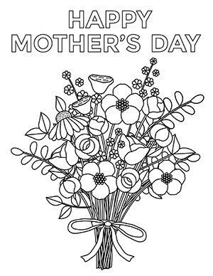 Mother's Day Flowers Coloring Page