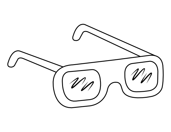 Movie Glasses Coloring Page