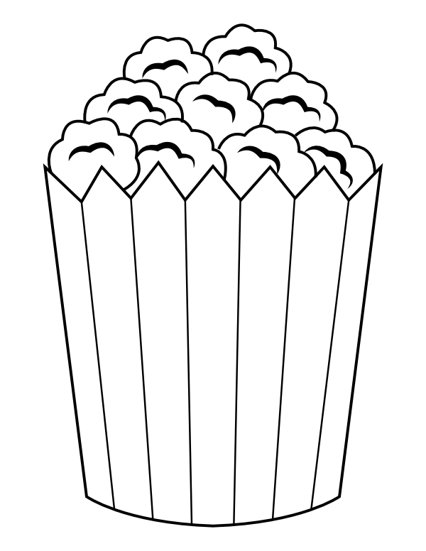 Movie Popcorn Coloring Page