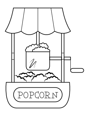 Movie Popcorn Machine Coloring Page