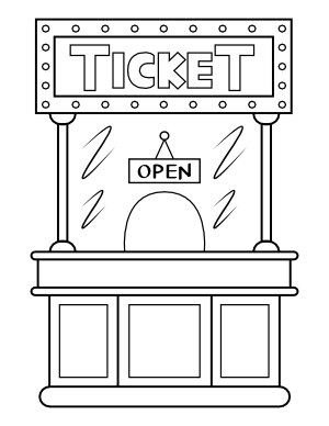 Movie Ticket Booth Coloring Page