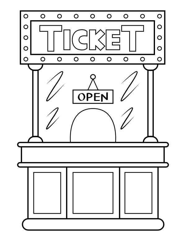 Movie Ticket Booth Coloring Page