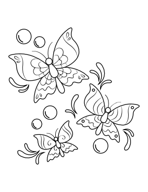 Multiple Butterflies Coloring Page