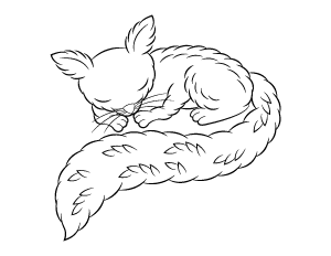 Napping Squirrel Coloring Page