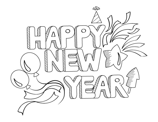 Coloring Pages Printable New Years / Free Printable New Years Coloring