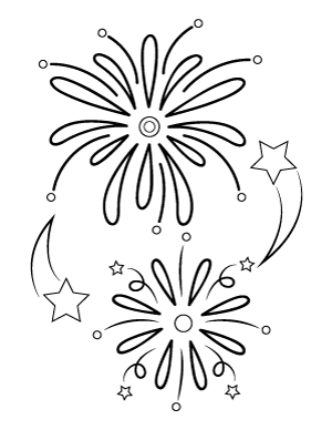 New Year's Eve Fireworks Coloring Page