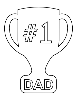 Number One Dad Trophy Coloring Page