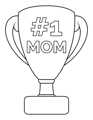 Number One Mom Trophy Coloring Page