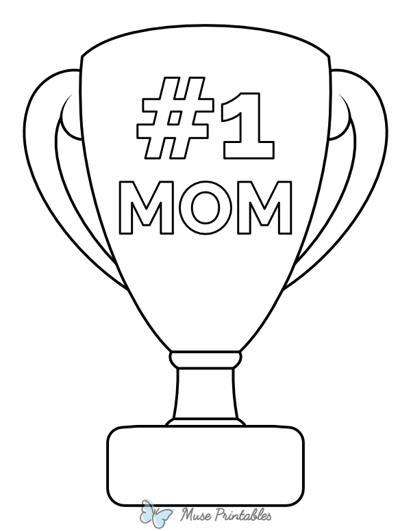 Number One Mom Trophy Coloring Page