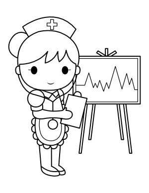 Nurse and Chart Coloring Page