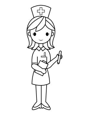 Nurse with Clipboard Coloring Page