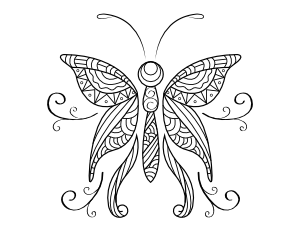 Ornate Butterfly Coloring Page