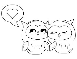 Owl Couple Coloring Page