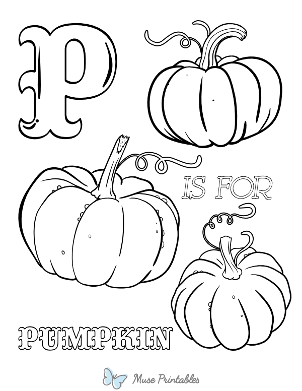 P Is for Pumpkin Coloring Page