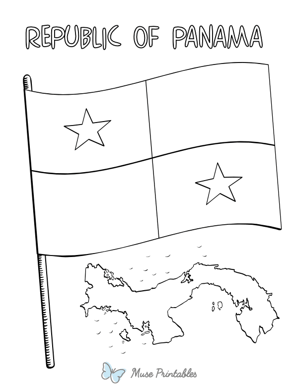 Panama Flag Coloring Page