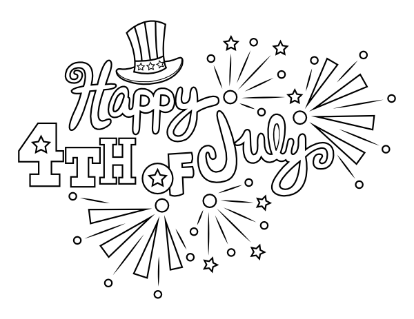 Patriotic Fourth of July Coloring Page