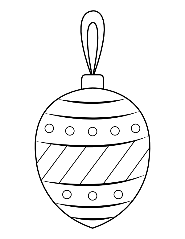 Patterned Christmas Ornament Coloring Page