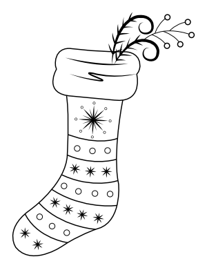 Patterned Christmas Stocking Coloring Page