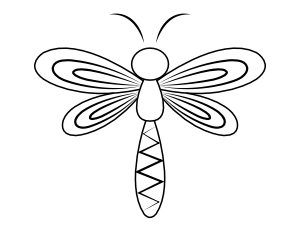 Patterned Dragonfly Coloring Page