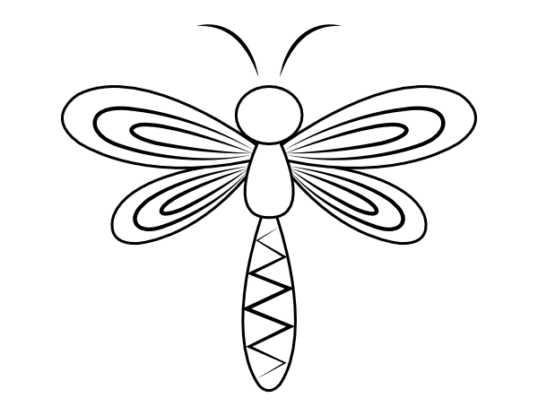 Printable Patterned Dragonfly Coloring Page