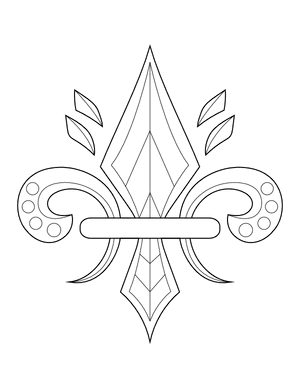 Patterned Fleur De Lis Coloring Page