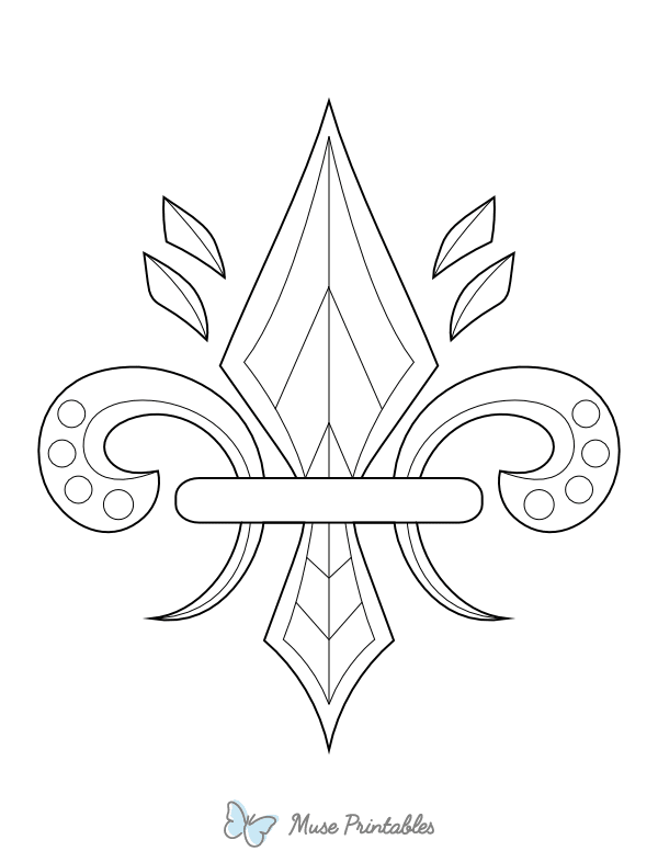 Patterned Fleur De Lis Coloring Page