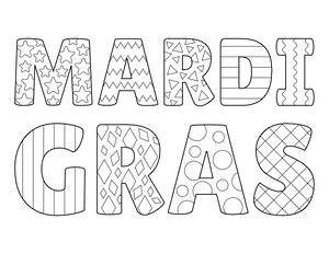 Patterned Mardi Gras Coloring Page