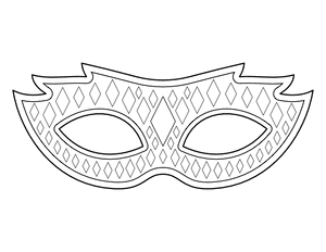 Patterned Mardi Gras Mask Coloring Page