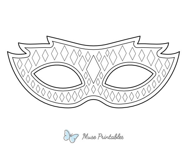 Patterned Mardi Gras Mask Coloring Page