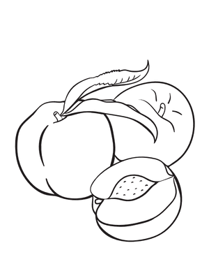 Peach Coloring Page