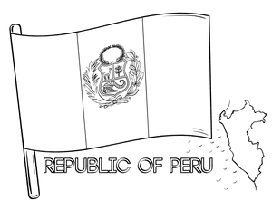 Peru Flag Coloring Page