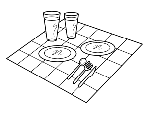 Picnic Blanket Coloring Page