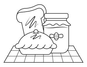 Picnic Foods Coloring Page