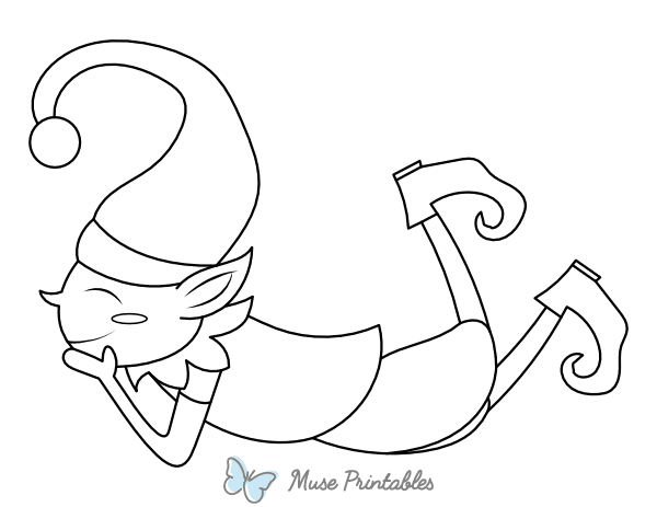 Playful Christmas Elf Coloring Page