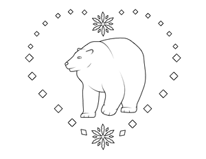 Polar Bear Heart Coloring Page