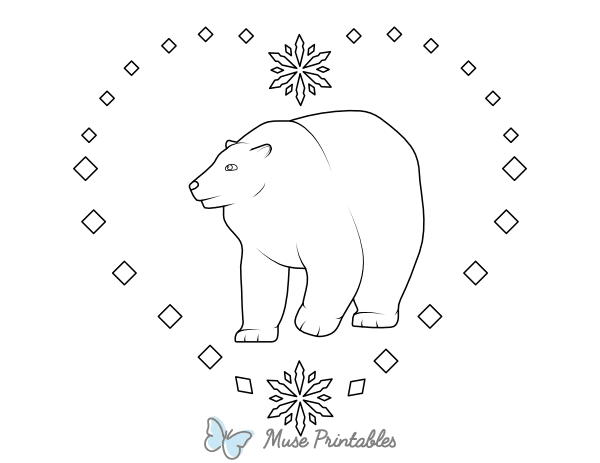 Polar Bear Heart Coloring Page