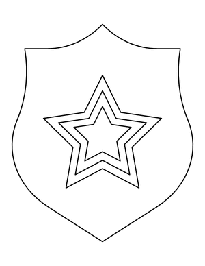 Police Badge With Star Coloring Page