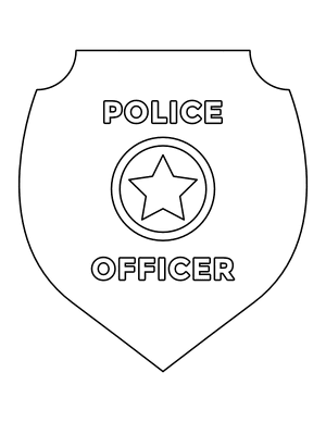 Police Officer Badge Coloring Page