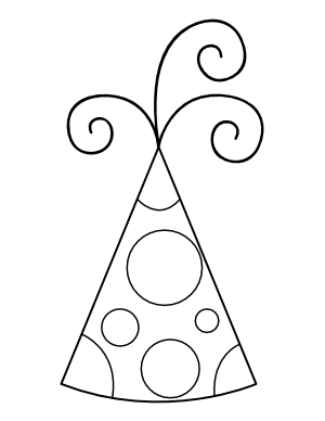 Polka Dot Party Hat Coloring Page