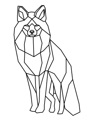 Polygon Fox Coloring Page