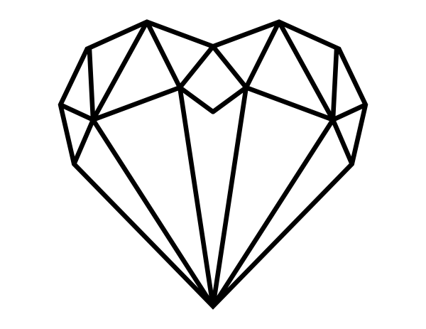 Polygon Heart Coloring Page