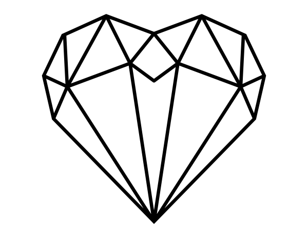 Printable Polygon Heart Coloring Page