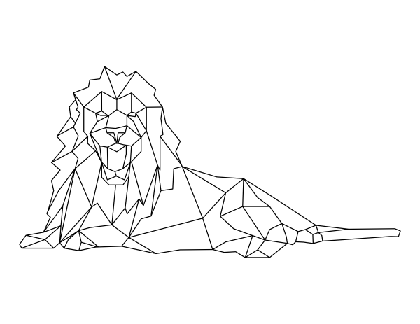 Polygon Lion Coloring Page