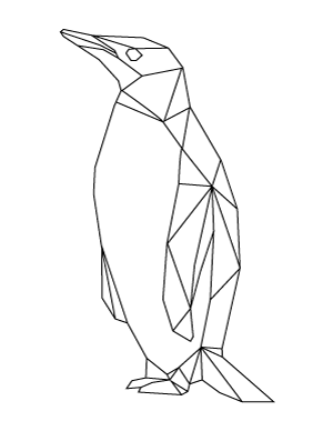 Polygon Penguin Coloring Page