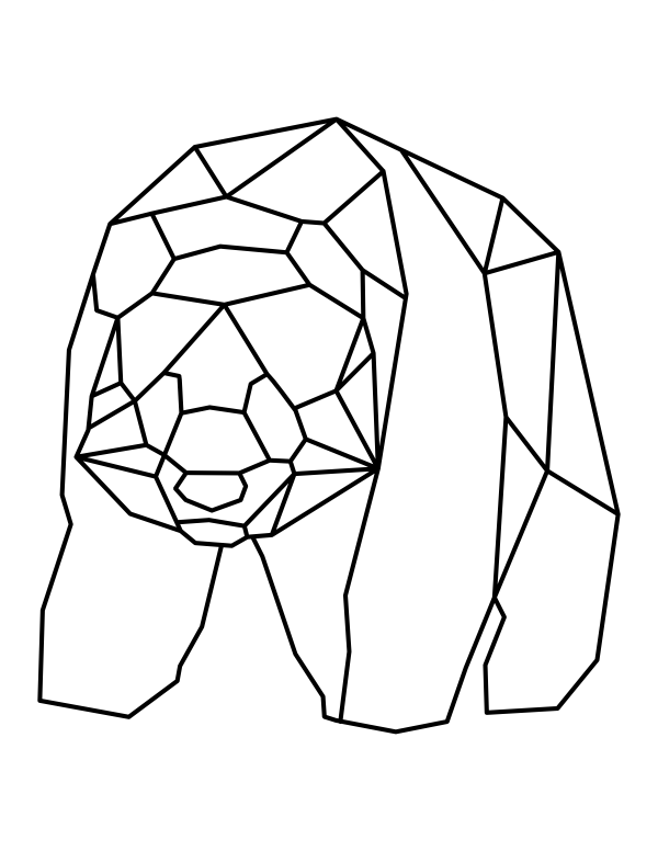Polygonal Panda Coloring Page