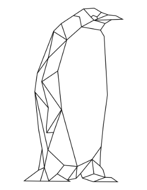 Polygonal Penguin Coloring Page