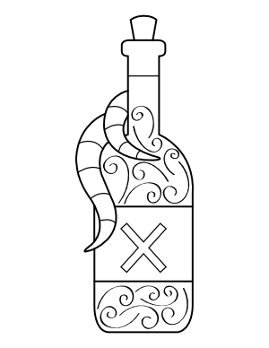 Potion and Tentacles Coloring Page