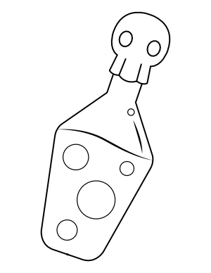 Potion Bottle with Skull Stopper Coloring Page